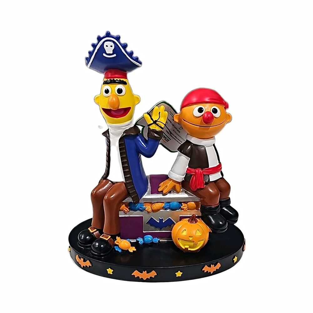 Sesame Street Bert & Ernie Pirate Halloween Figurine 8in 3D Painted 2024